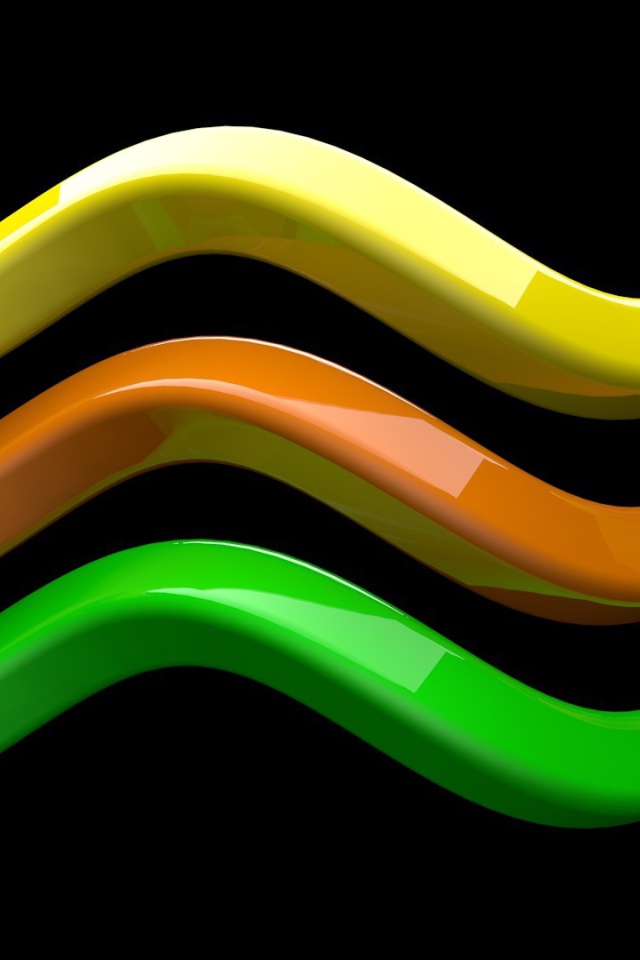 Яркие волны на черном фоне, 3-Д графика