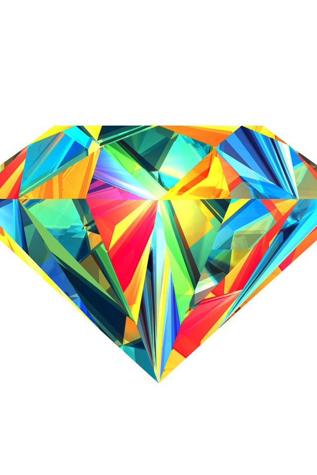 Бриллиант на белом фоне, 3-Д графика