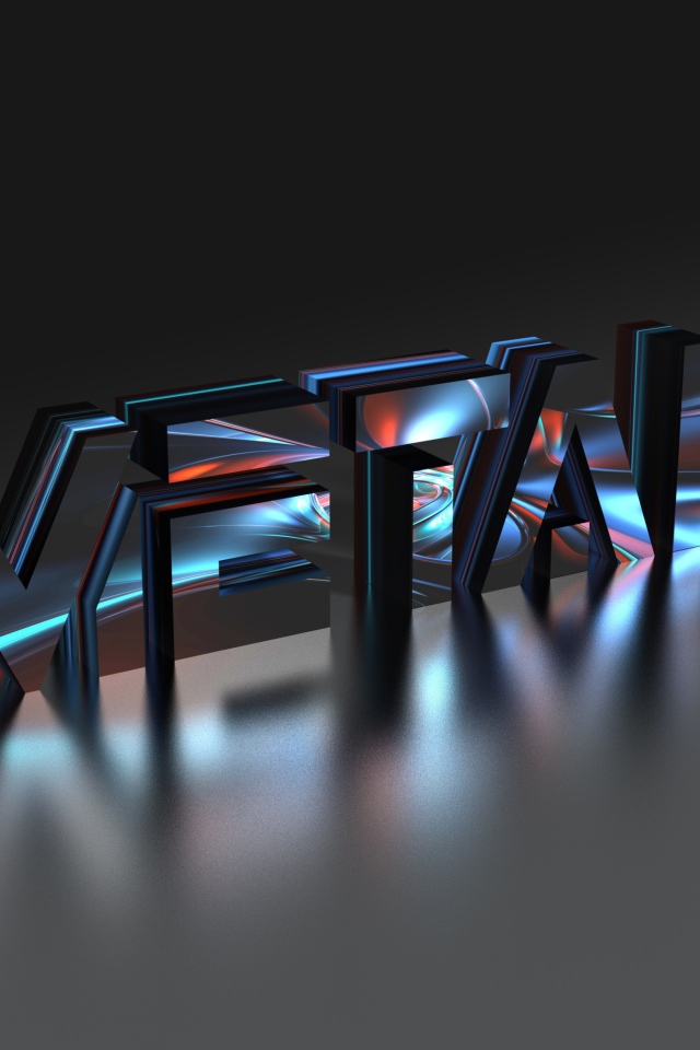 Надпись Металл, 3Д графика