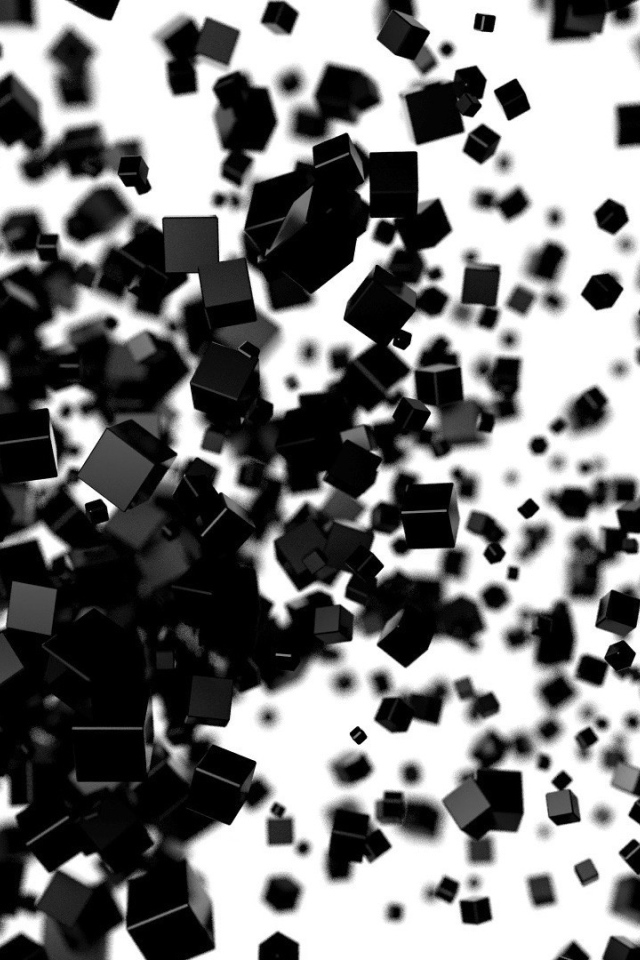 Облако из черных кубов