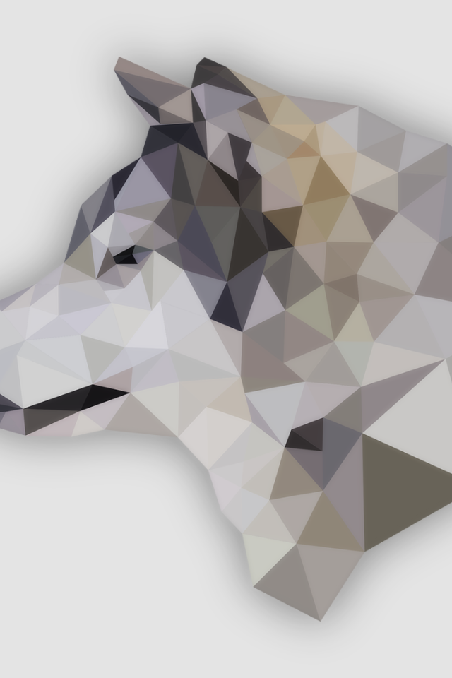 Кристаллический силуэт волка