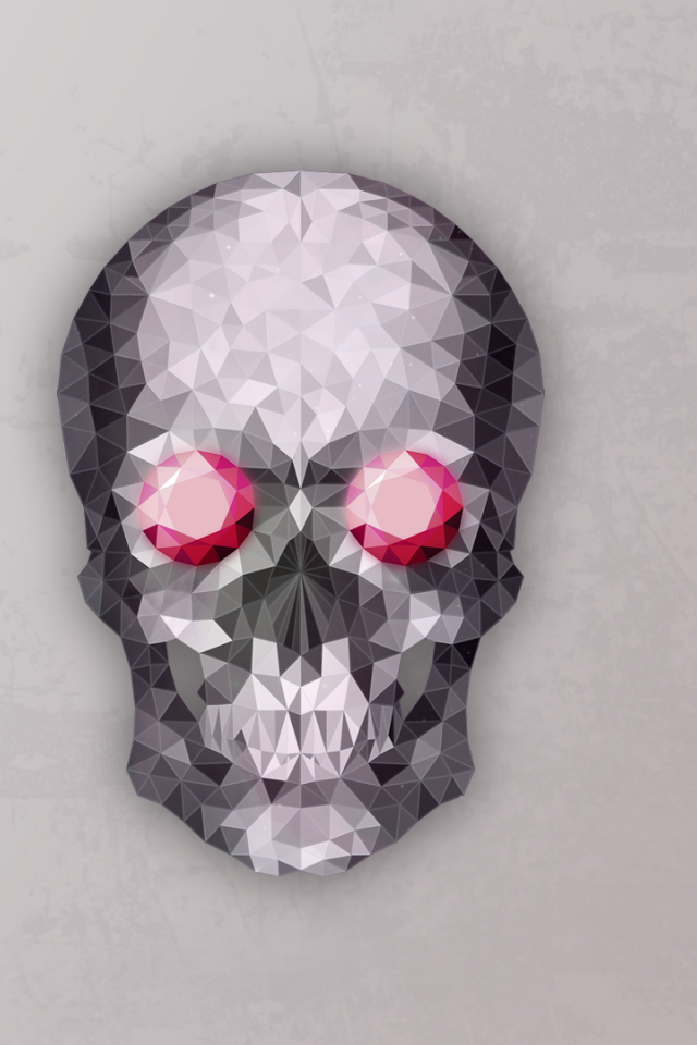 Кристальный красноглазый череп