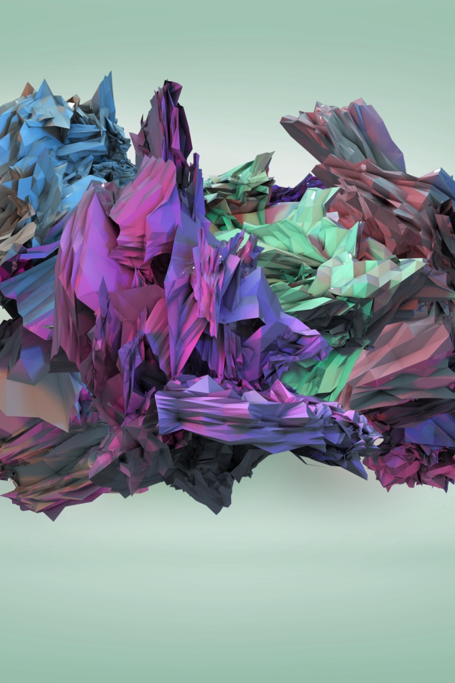 Кристаллы на голубом фоне