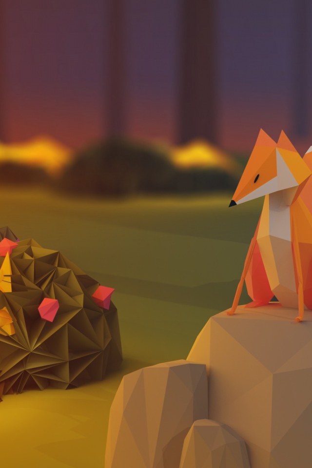 Лисы в лесу, 3-Д модель