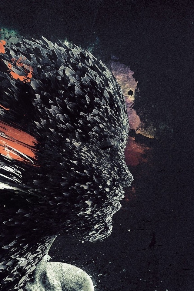 Голова девушки из 3Д структур