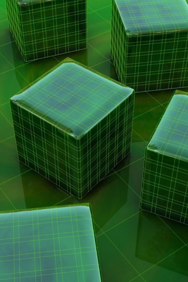 Зеленые клетчатые кубы