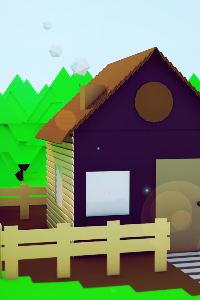 Домик среди леса, 3Д графика