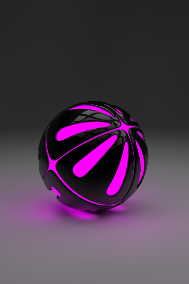 Сиреневый шар на сером фоне, 3-Д графика