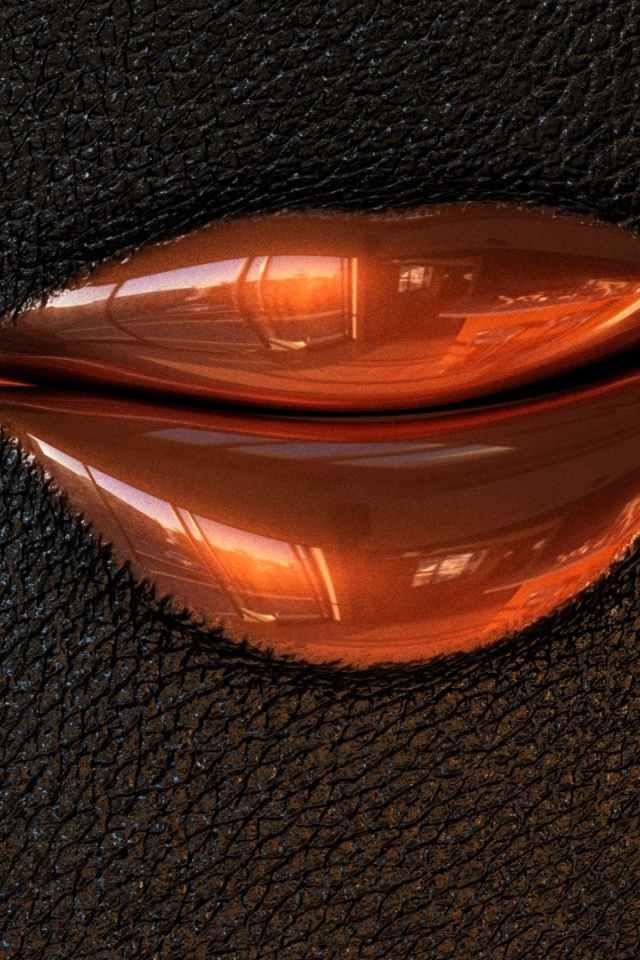 Губы на черной коже, 3Д модель