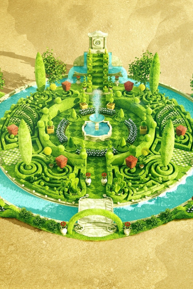 Модель оазиса в пустыне