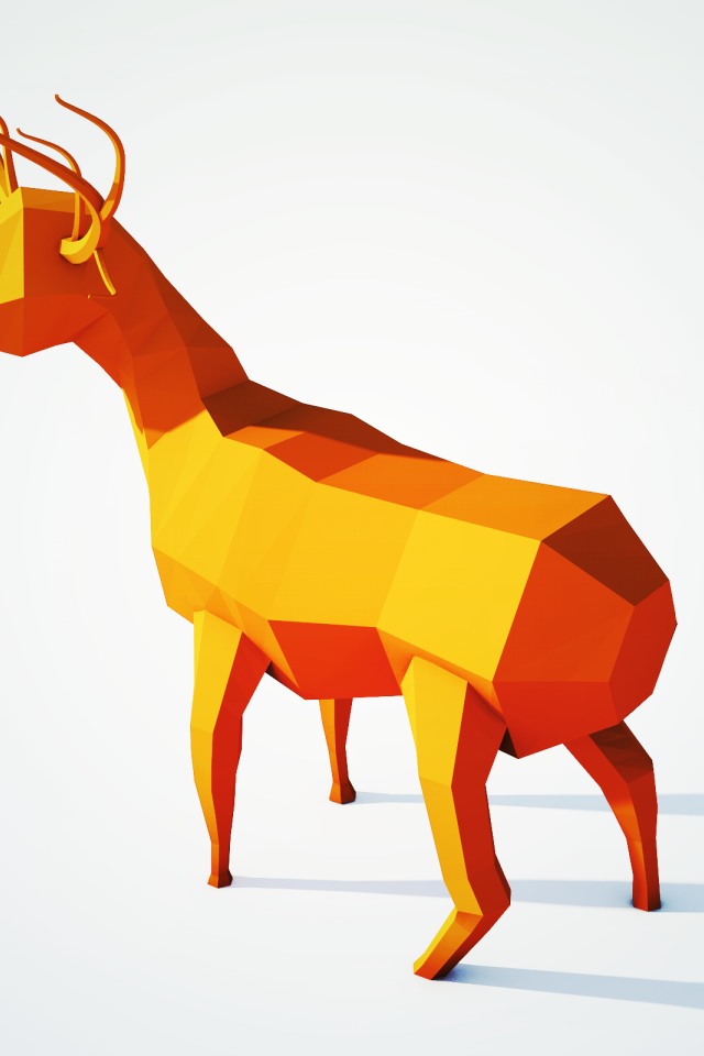 Оранжевый олень, 3Д графика