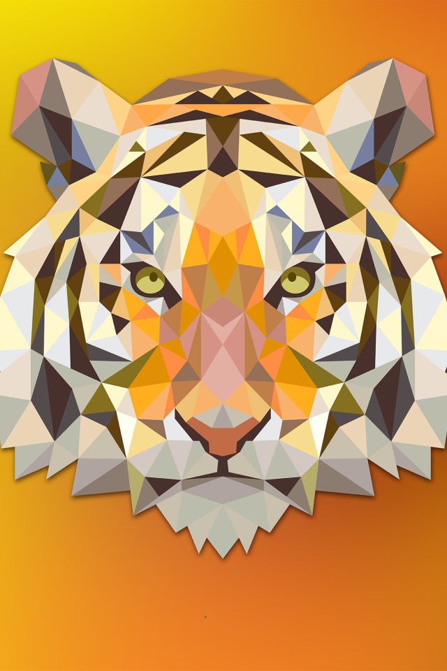 Голова оранжевого тигра, 3-Д графика