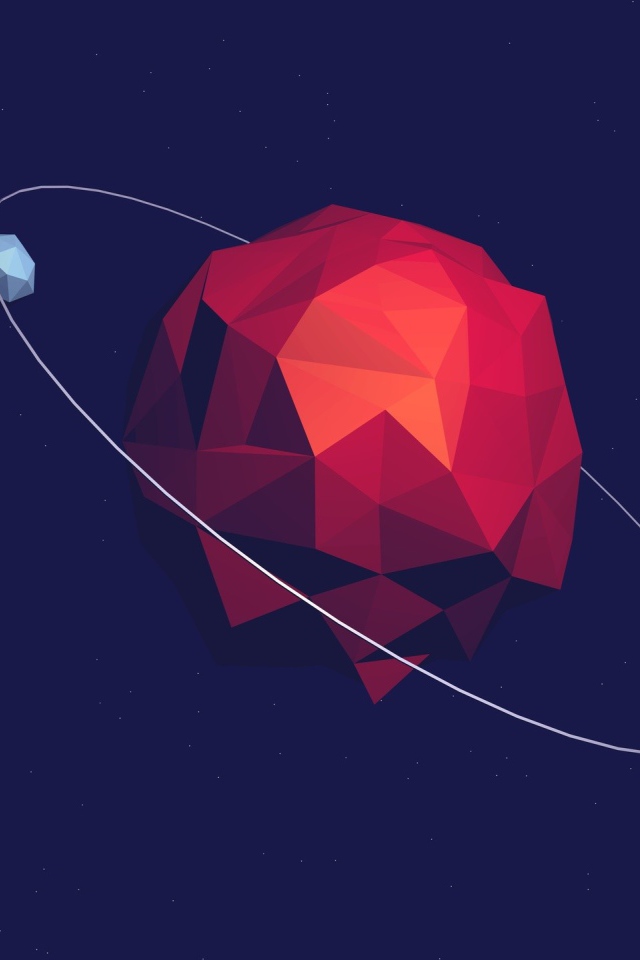 Планета и спутник, 3-Д графика