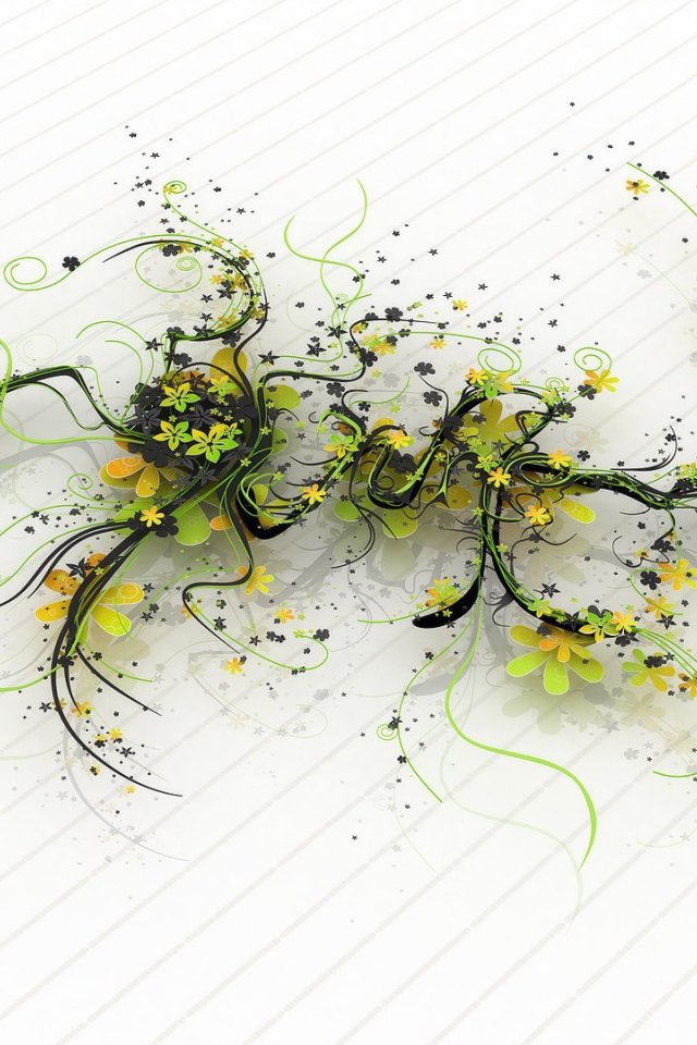 Растения в 3Д на белом фоне