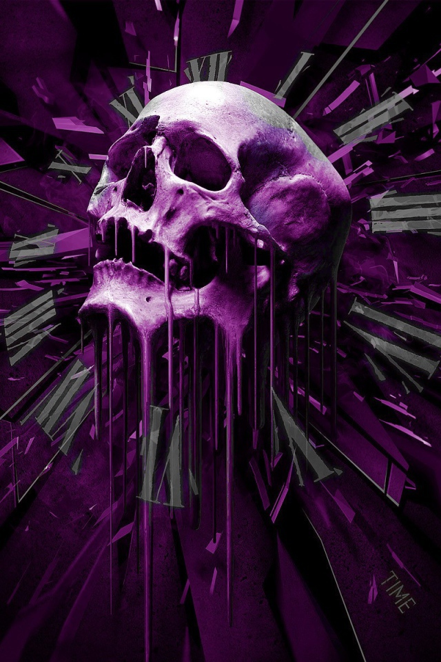 Фиолетовый череп на циферблате