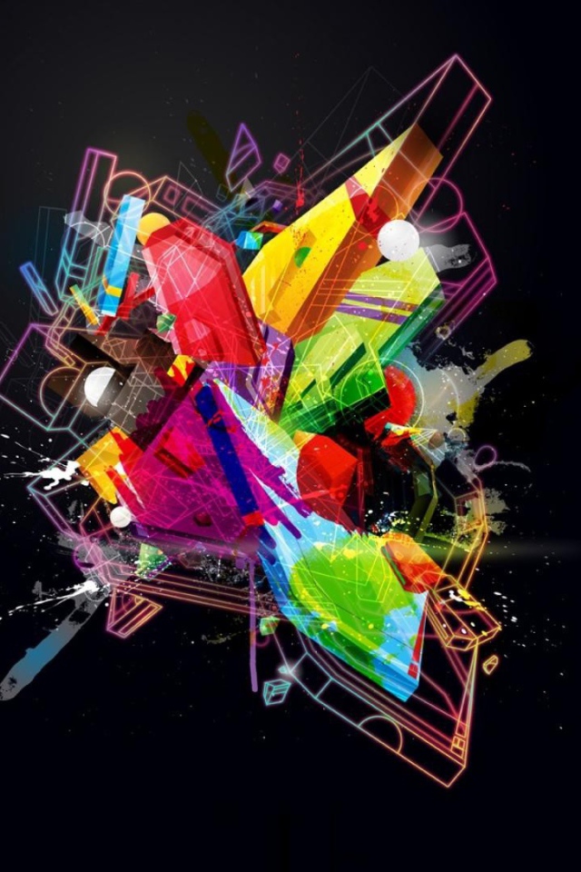 Радужная абстрактная структура, 3Д графика