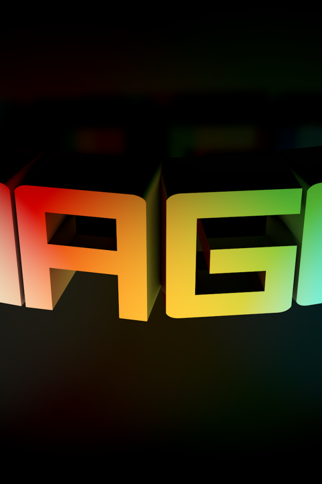 Радужная надпись на черном фоне, 3Д модель