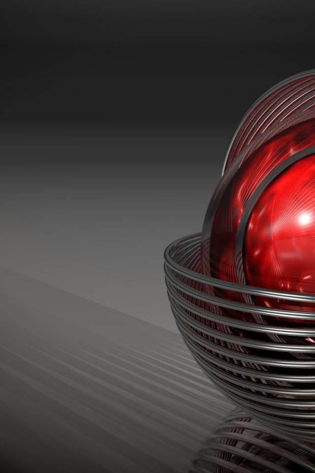 Красный шар в серой оболочке, 3-Д графика