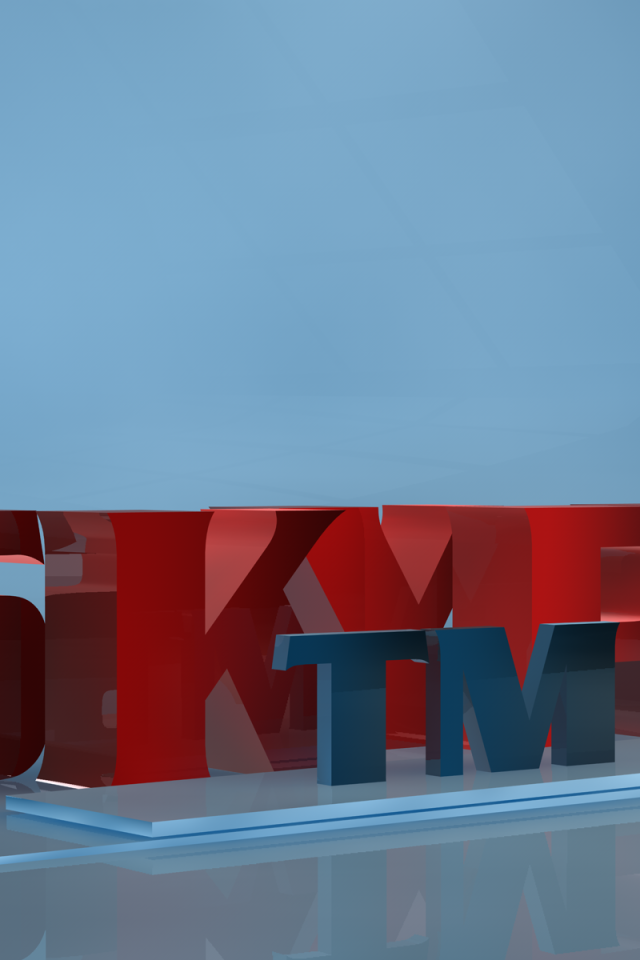 Красная надпись на голубом фоне, 3Д модель