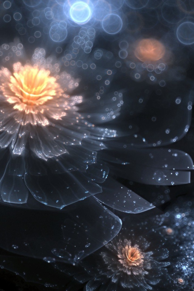 Сияющие прозрачные цветы