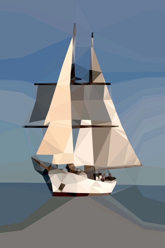 Корабль в океане, 3-Д графика