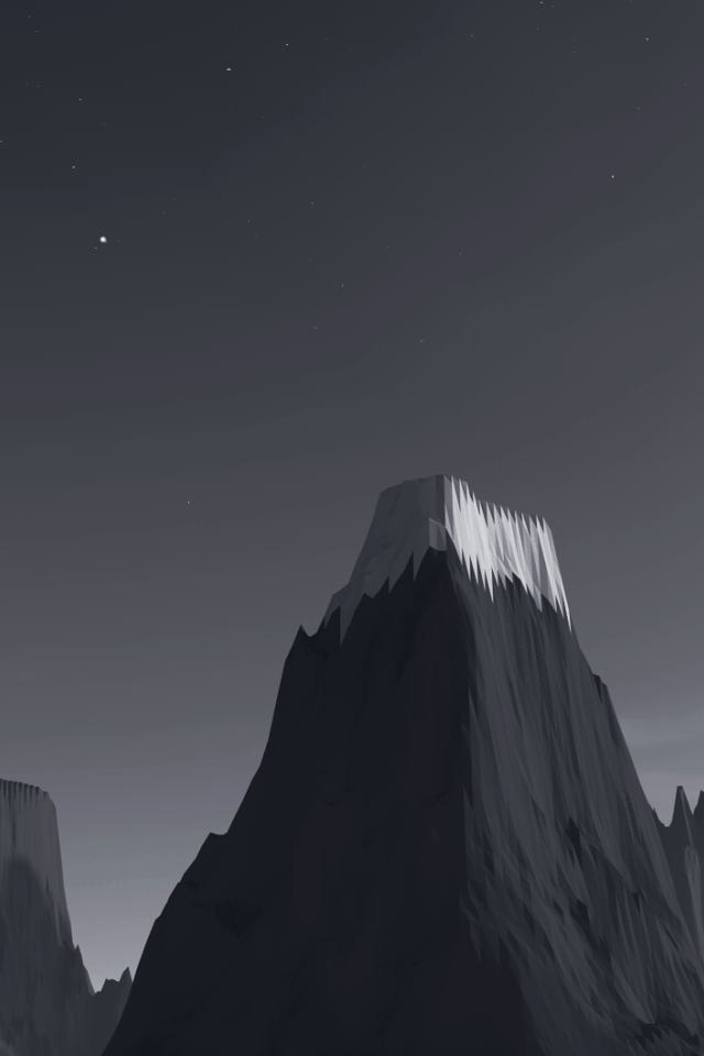 Снег на серой горе, 3Д графика