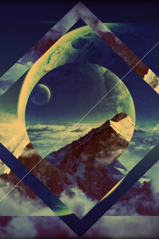 Квадрат на фоне гор