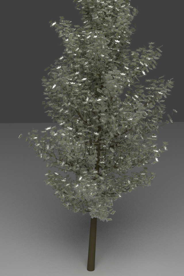 Tree of glass crystals