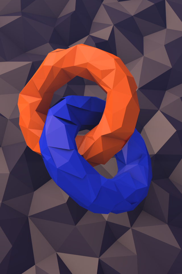 Два кольца на фоне 3Д