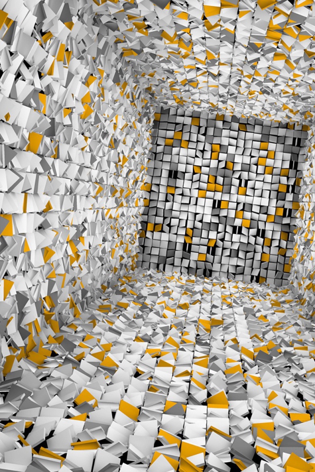 Колодец из белой и желтой плитки