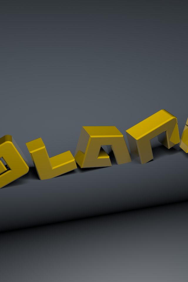 Желтые буквы нак сером фоне, 3Д модель