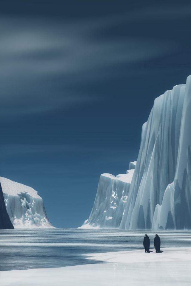 Два пингвина в ледяной пустыне