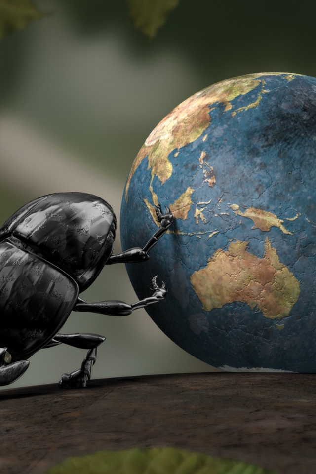 Жук скатал земной шар