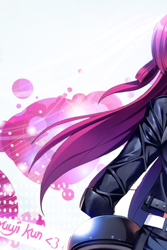 Девушка с розовыми волосами в аниме Натюрморт в серых тонах