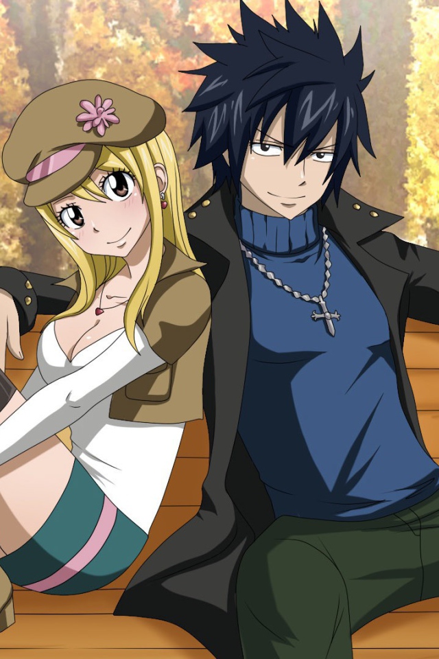 Парень и девушка в аниме Сказка о хвосте феи