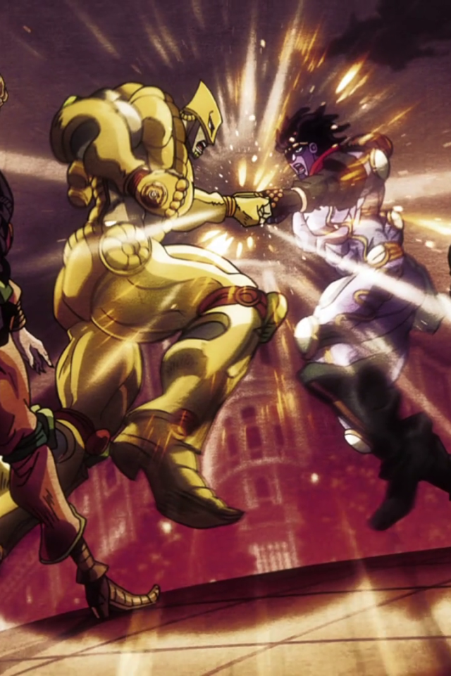 Схватка персонажей аниме Приключения Джоджо