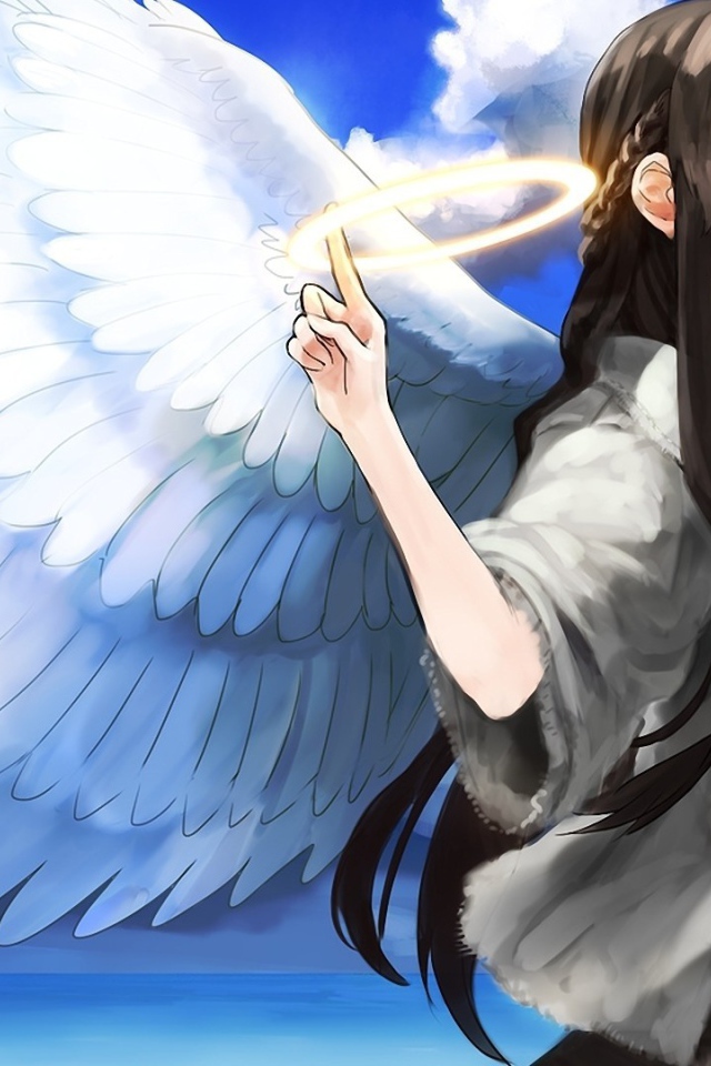 Девушка ангел из аниме