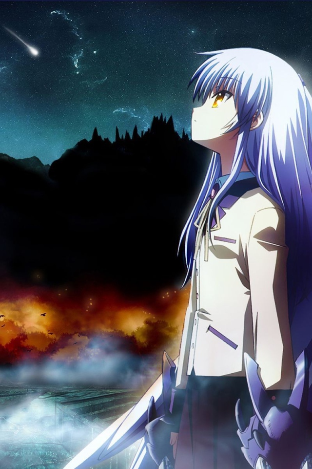 Ангел на фоне ночного неба, аниме Ангельские ритмы