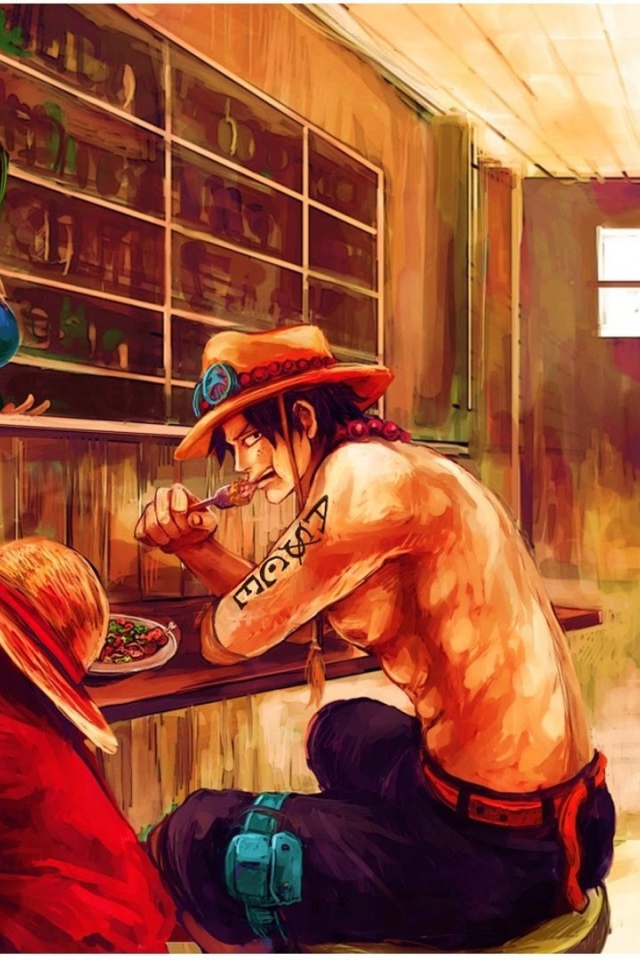 Герои аниме Большой куш в баре