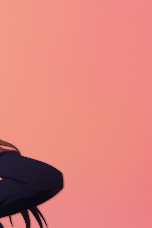 Аниме девушка Нибутани Шинка, розовый фон