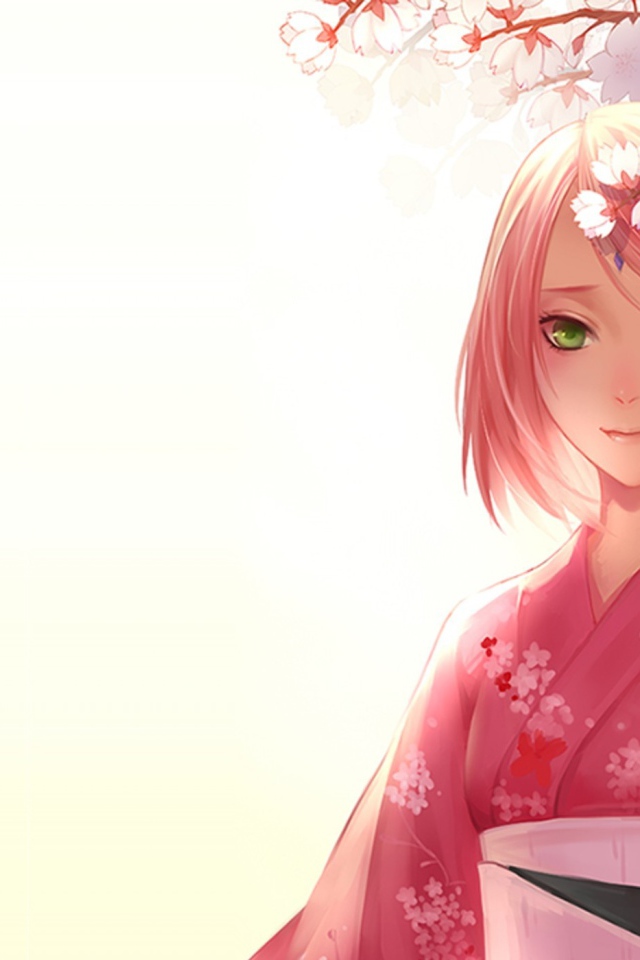 Девушка аниме Сакура Харуно