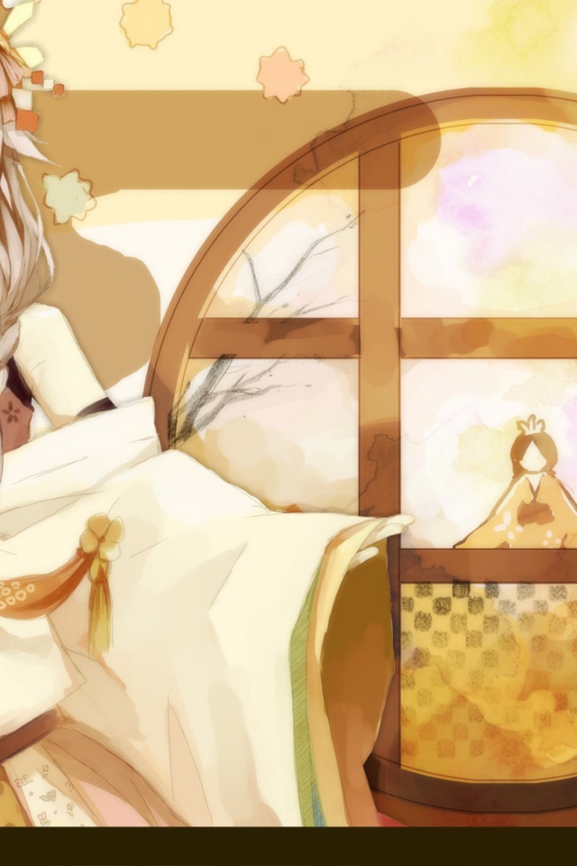 Девушка аниме в коричневых тонах