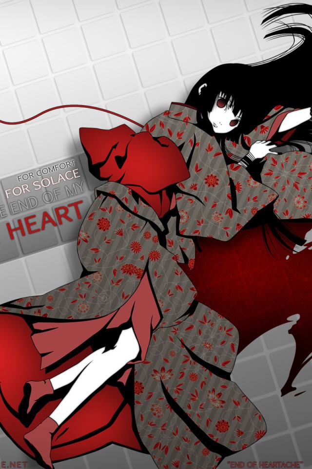 Аниме девушка лежит в луже крови