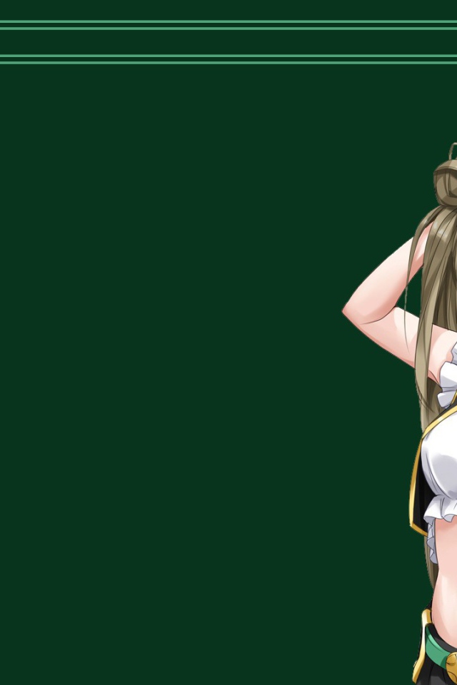 Аниме девочка на зеленом фоне