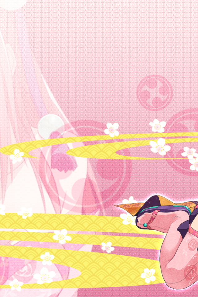 Аниме девушка на розовом фоне, Onigirl