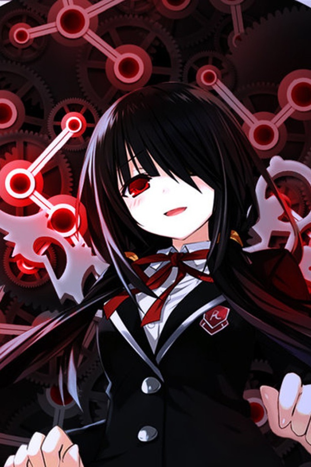 Девушка аниме на фоне циферблата, Date A Live