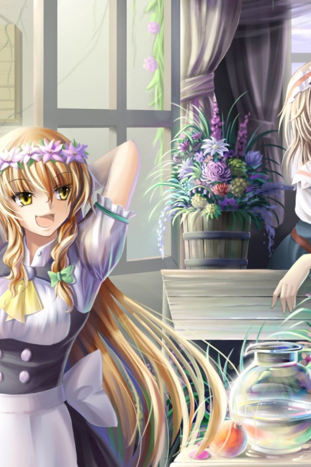 Аниме девушки продают цветы