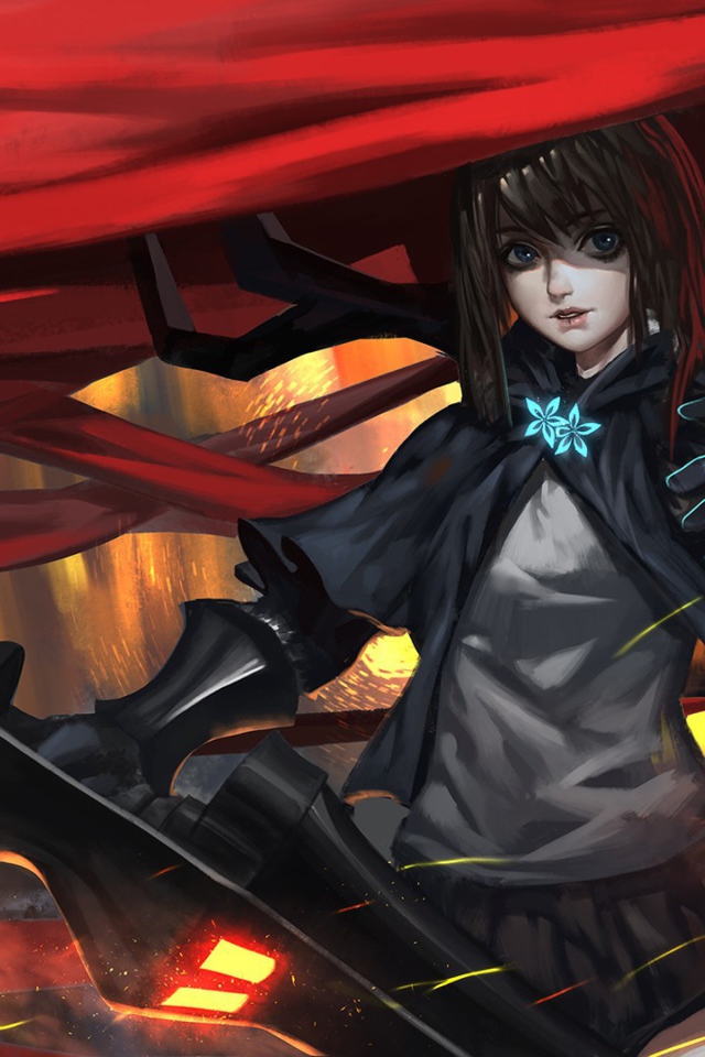 Девушка аниме под красной накидкой, Pixiv Fantasia