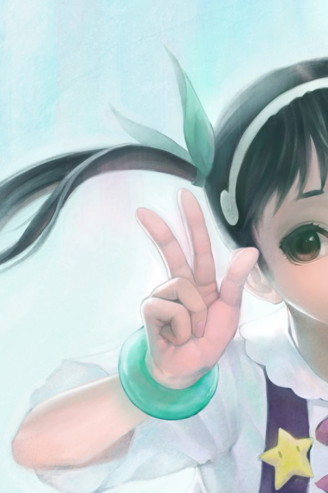 Девушка аниме подмигивает