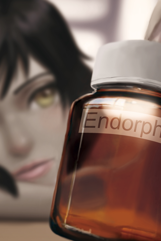 Аниме девушка с баночкой эндорфина